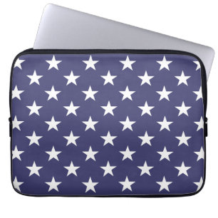 White Stars Patriotic American Flag Pattern Laptop Sleeve