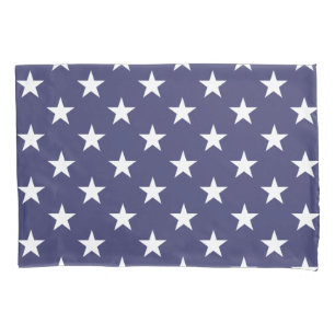 White Stars Patriotic American Flag Pattern Pillowcase