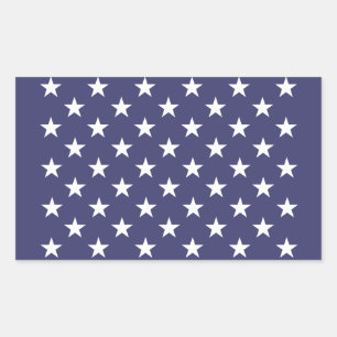 White Stars Patriotic American Flag Pattern Rectangular Sticker