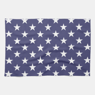 White Stars Patriotic American Flag Pattern Tea Towel