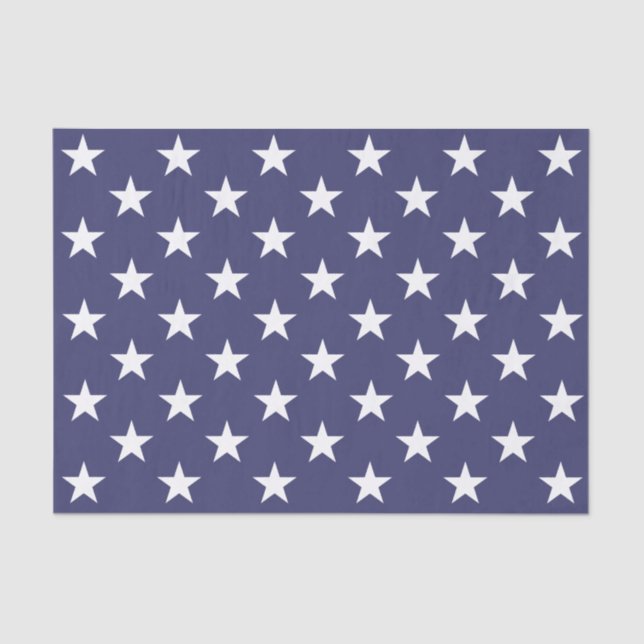 White Stars Patriotic American Flag Pattern Tissue Paper (Front)