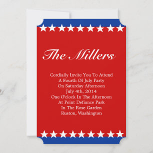 White Stars Patriotic Party Invitation