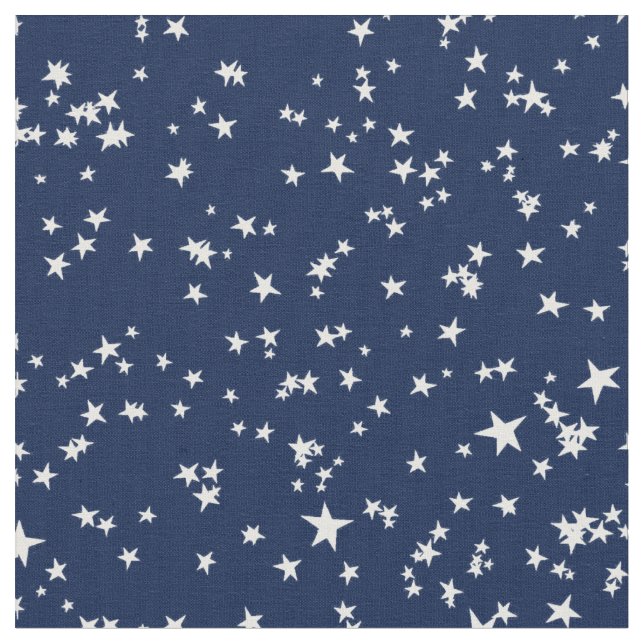 white stars pattern on dark blue fabric (Close Up)