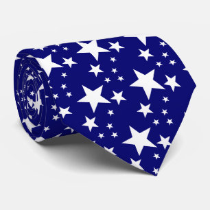 White Stars Pattern Tie