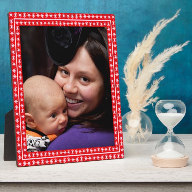 White Stars Red Frame Image Your Photo (Side)