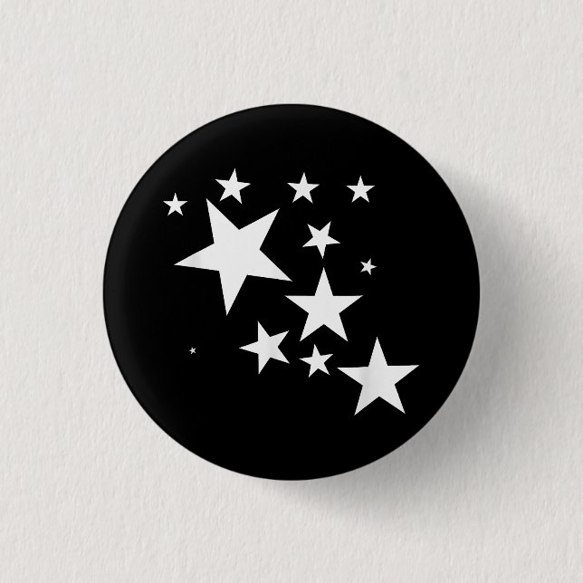 White Stars Star-Pattern-Design Costume Gift 3 Cm Round Badge (Front)