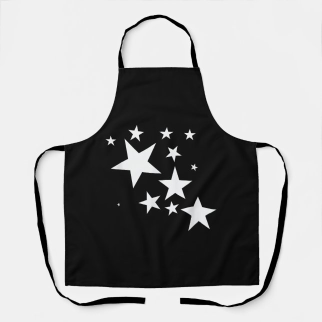 White Stars Star-Pattern-Design Costume Gift Apron (Front)