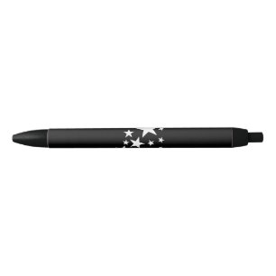 White Stars Star-Pattern-Design Costume Gift Black Ink Pen