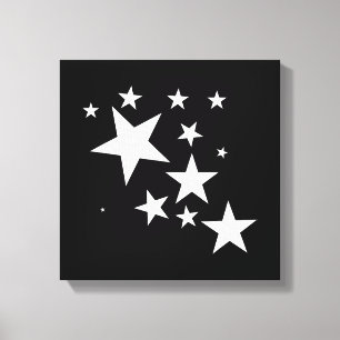 White Stars Star-Pattern-Design Costume Gift Canvas Print