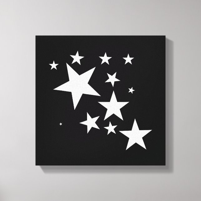 White Stars Star-Pattern-Design Costume Gift Canvas Print (Front)