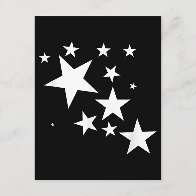 White Stars Star-Pattern-Design Costume Gift Enclosure Card (Front)