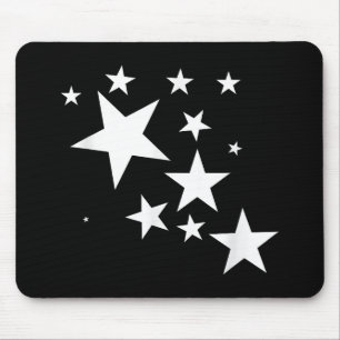 White Stars Star-Pattern-Design Costume Gift Mouse Mat