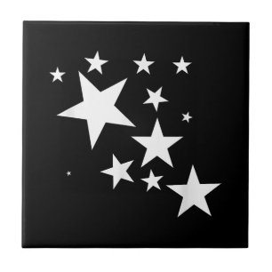 White Stars Star-Pattern-Design Costume Gift Tile