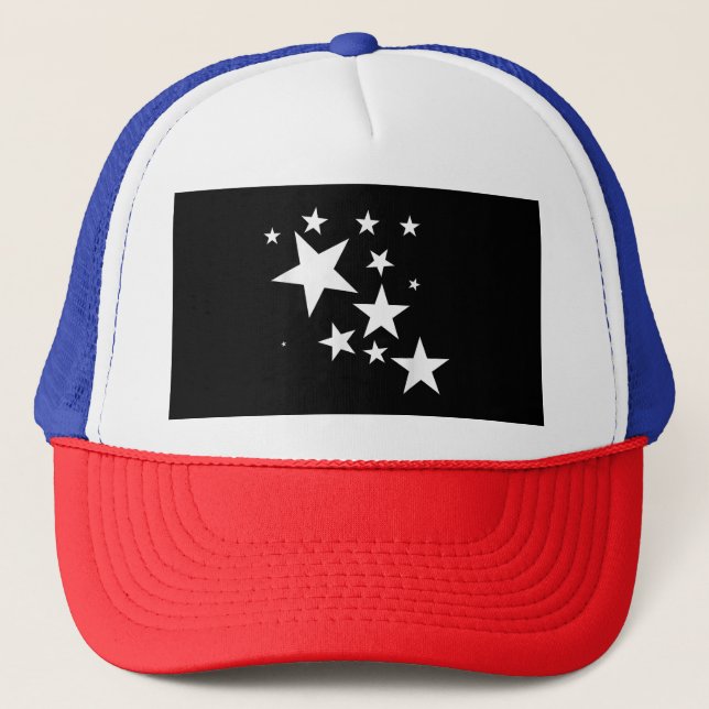 White Stars Star-Pattern-Design Costume Gift Trucker Hat (Front)