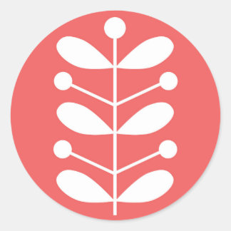 White Stems Classic Round Sticker