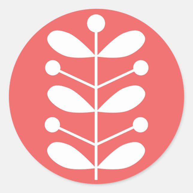 White Stems Classic Round Sticker (Front)