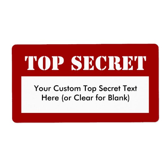 White Stencil Top Secret Fill-In Labels | Zazzle.co.uk