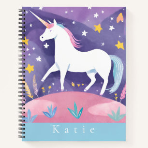 White Stepping Unicorn Elementary Notebook