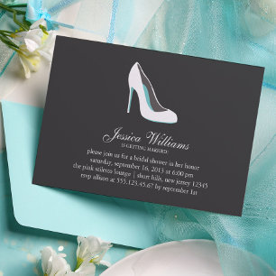 White Stiletto Heel Bridal Shower Invitation
