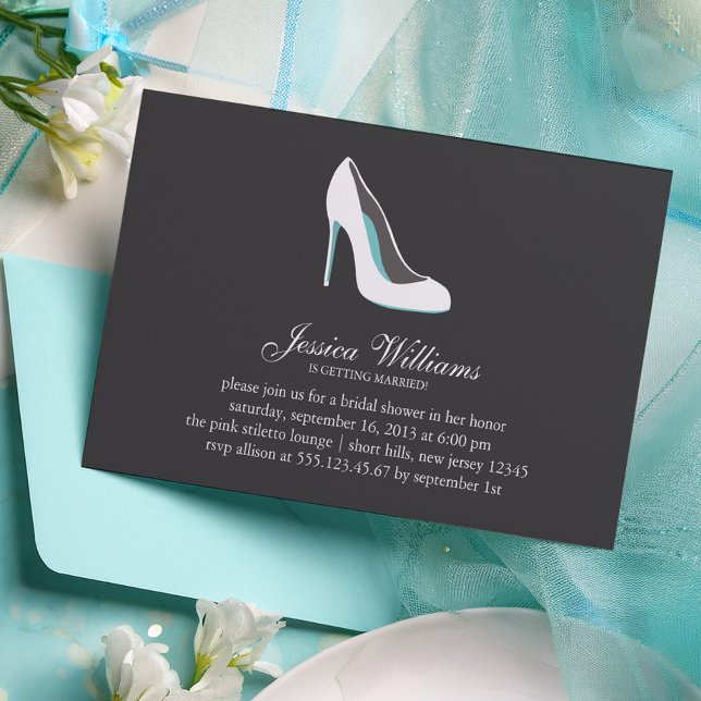 White Stiletto Heel Bridal Shower Invitation (Creator Uploaded)