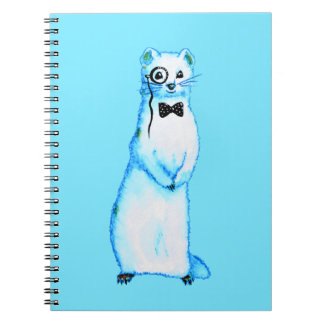 White Stoat Ermine Cute Ferret Lover Art Notebook