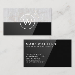White Stone Black Gloss Business Card