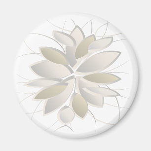 white stone petals magnet