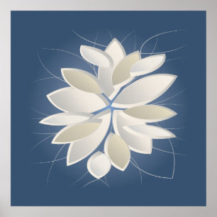 white stone petals poster