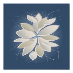 white stone petals poster