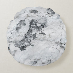 White Stone Textures Design Series 5 Round Cushion