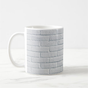 White stone wall bricks pattern coffee mug