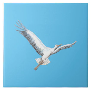White stork flying   tile