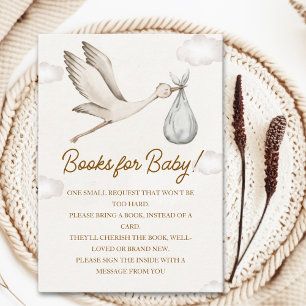 White Stork in the Sky Baby Shower  Enclosure Card
