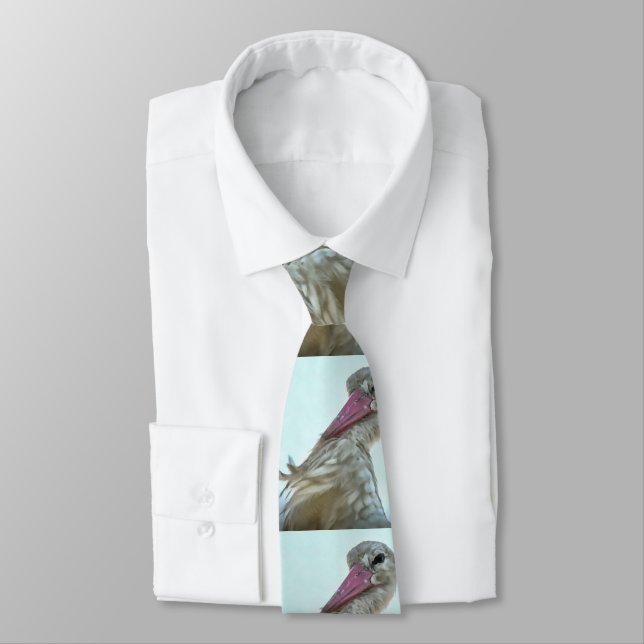 White Stork With Incredulous Expression Tie (Tied)