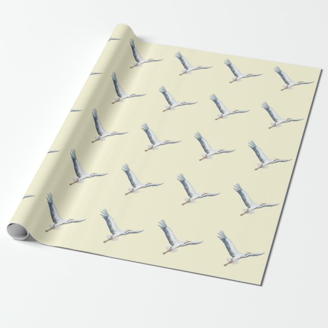 White storks flying   wrapping paper (Unrolled)