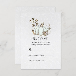 White Storybook Fairytale Pumpkin RSVP Reply Invitation
