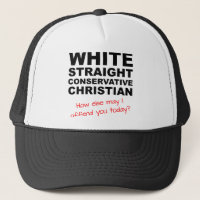 White Straight Conservative Christian Ball Cap Hat