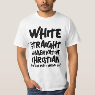 WHITE STRAIGHT CONSERVATIVE CHRISTIAN T-Shirts