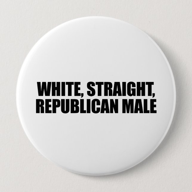White straight Republican Male 10 Cm Round Badge (Front)