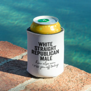 White Straight Republican Male Funny Republic  Can Cooler