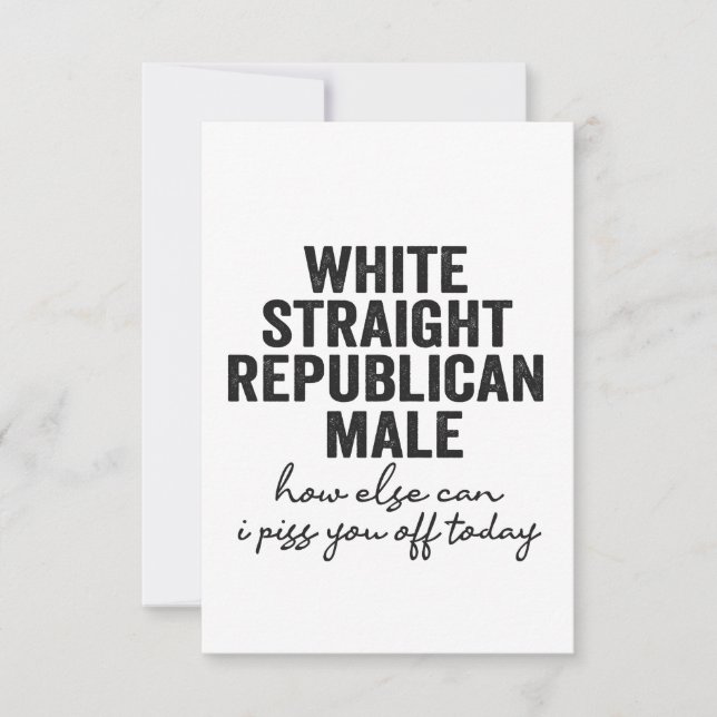 White Straight Republican Male Funny Republic  Thank You Card (Front)