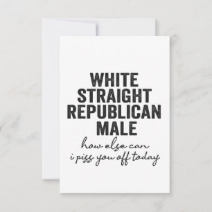 White Straight Republican Male Funny Republic  Thank You Card