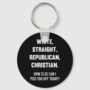 White Straight Republican Male Funny Republican 1 Key Ring