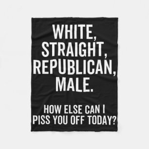 White Straight Republican Male Funny Republican Fleece Blanket