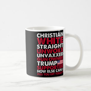 White Straight Unwoke Unvaxxed Trump Supporter Usa Coffee Mug