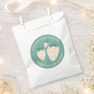 White Strawberry Cute Pineberry BABY SHOWER Custom Favour Bags