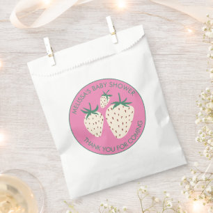 White Strawberry Cute Pineberry BABY SHOWER Custom Favour Bags