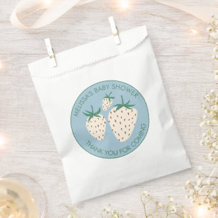 White Strawberry Cute Pineberry BABY SHOWER Custom Favour Bags