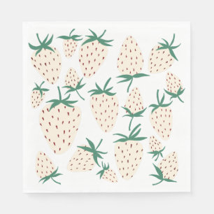 White Strawberry Pineberry CUSTOM Bridal Shower Napkin