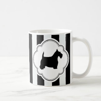 White Stripe Black Scottie Coffee Mug